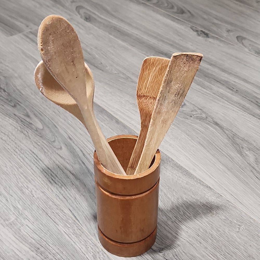 Vintage Boho Maple Wooden Decor Vase